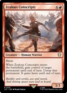 ZEALOUS CONSCRIPTS x4 mtg NM-M Tales of Middle-Earth Commander 4 Rare - Foto 1 di 1