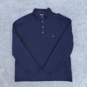 UNTUCKit Sweater Men's 2XL Navy Blue Snap Button Henley Pullover Chest Pocket - Picture 1 of 8