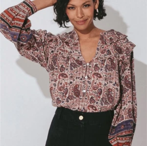 Cleobella Women Blouse V-neck Boho Cotton Organic Oversized Top Sz XS - Picture 1 of 12