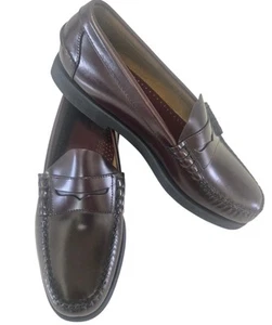 LL Bean Penny Loafers All Leather Men Size 12 D Hand Sewn Cordovan Shoes - Picture 1 of 6