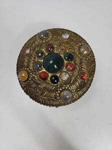 Vintage Agate Inlaid Moorish Wedding Jewelry Dressing Box - Picture 1 of 8