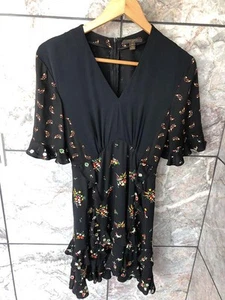 Authentic Louis Vuitton Paris Dress Size 34 Black Floral Good Condition HN5864 - Picture 1 of 4