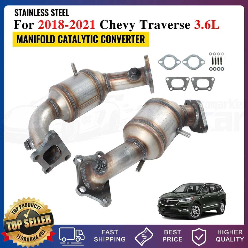 For 2018-2023 Chevrolet Traverse 3.6L Front & Rear Manifold Catalytic Converter Foto 1 de 4