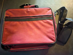 LDS TEMPLE or Travel Garment Bag Case w/ Hook Suitcase / Suit Dress Burgundy - Picture 1 of 11