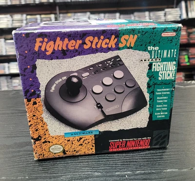 Super Nintendo SNES Fighter Stick SN Ascaiiware Great Shape Complete In Box CIB - Image 1 of 2