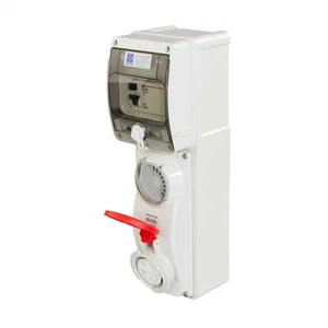 Lewden Palazzoli Switched Interlocked RCD Commando Socket 16A 3p+N+E C/W 25A RCD - Picture 1 of 3
