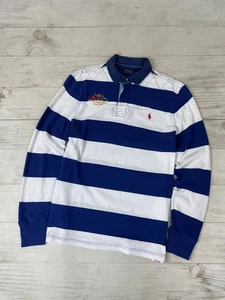 Camisa Polo Ralph Lauren Rugby Manga Larga Rayas Hombre Talla L Azul - Imagen 1 de 13