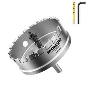 (3-3/4''|95mm) Heavy Duty Carbide Hole Saw with 2 Pilot Drill Bits, Hole Cutt... - Picture 1 of 9