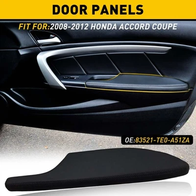 For 2008-2012 Honda Accord Coupe Right Side Door Armrest Panel ( Black Leather ) Foto 1 de 4