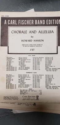 Concert Band Sheet Music Howard Hanson Chorale And Alleluia Vintage  - Image 1 of 2
