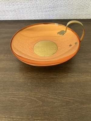 Castiçal vintage Coppercraft Guild cobre sólido redondo feito nos EUA - Imagem 1 de 4