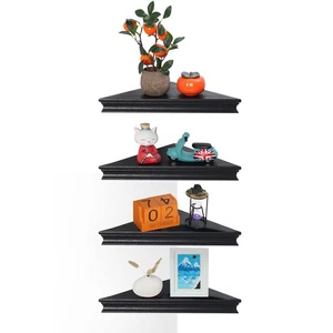 Mensola Galleggiante Angolare per Parete Set di 4,Ripiani Angolari Triangolari Montaggio a Parete... - Foto 1 di 8