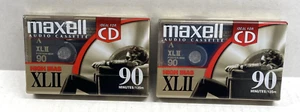 LOT OF 2 Maxell XLII 90 High Bias Blank Audio Cassette Tapes - Picture 1 of 3