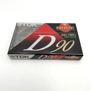 TDK D90 HIGH OUTPUT BLANK AUDIO CASSETTE TAPE IECI / TYPE I 1 PACK SEALED - Picture 1 of 11