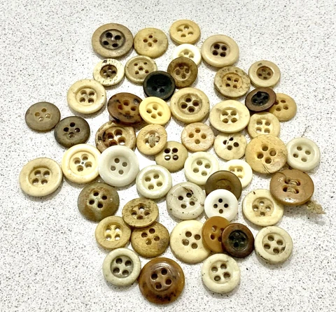 50 Antique VTG 1800s 4-Hole Lot China & Bone Underwear Buttons Civil War Era CW8 Cover
