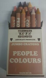 Jumbo Wax Crayons People Colours Pack of 12 Skin Tones - FREE POSTAGE