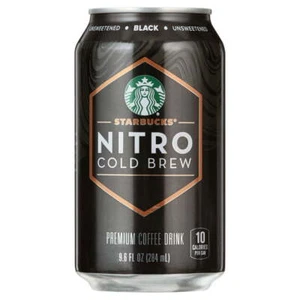 Starbucks Nitro Cold Brew Black Unsweetened Iced Coffee Drink 9.6floz 8 Pack Can - Picture 1 of 5