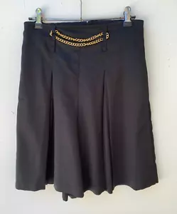 MISS SELFRIDGE Womens 90s Retro Black Skorts Gold Chain Detail Size 10 (fits 8) - Picture 1 of 9