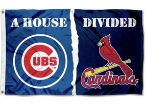 MLB house divided 3x5 Flag With Grommets Free Shipping - cardinals vs. cubs - Picture 1 of 1