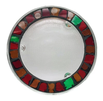 Jarro de vela de mosaico suporte de pilar prato 6" - Vermelho Verde - Natal - Feriado - Imagem 1 de 4