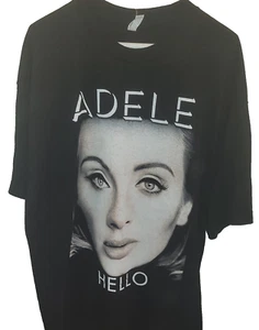 Adele Hello US Tour 2016 Black Graphic T Shirt Top Short Sleeve Adult XL Used - Picture 1 of 6