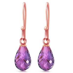 Pendientes de amatista púrpura de 2,7 quilates piedras preciosas naturales amarillo, blanco u rosa 14 K - Imagen 1 de 10