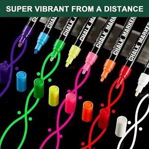 8 Liquid Chalk Markers Chalkboard Blackboard Whiteboard Glass Window Erasable - Picture 1 of 10