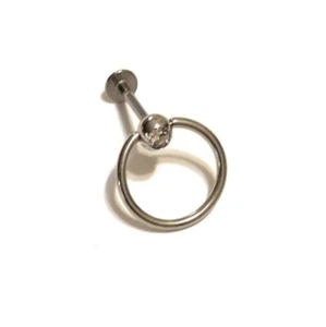 Acero quirúrgico artesanal 16g 10mm largo 10mm GEMA ESCLAVO LABRET perno. - Imagen 1 de 2