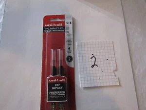 Uni-ball Signo Impact 207 RT Refills, Black Ink, 1.0 Mm Bold Point, 2 Packs of - Picture 1 of 2