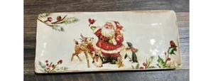 PIER1 WINTER WONDERS CHRISTMAS SANTA SERVING PLATTER TRAY BNWT - Picture 1 of 2