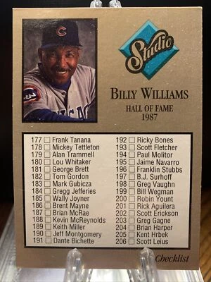 1992 Leaf Studio #263 Billy Williams Checklist - Image 1 of 2