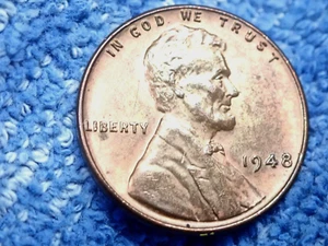 SCARCE LINCOLN CENT: 1948-P IN EXTREMELY FINE+ TO ABOUT UNCIRCULATED CONDITION! - Picture 1 of 6