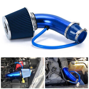 3" Cold Air Intake Filter Pipe Power Flow Hose System Induction Blue For Subaru