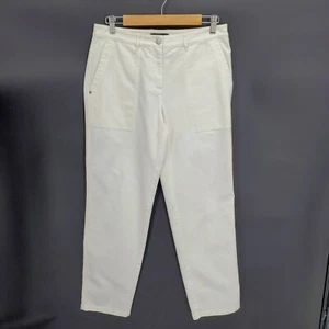Lafayette 148 Womens Tapered White Denim Jeans Cotton Stretch Size 4 Inseam 30" - Picture 1 of 3