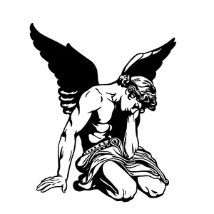 SteezyInk temporary tattoo Fallen Angel last upto 2 weeks 6.5 x 6.5 inch - Picture 1 of 3