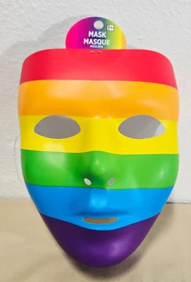 Máscara facial completa arco iris de Halloween plástico arco iris orgullo fiesta suministros NUEVO Foto 1 de 3