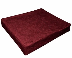 mn119t Maroon Crushed Velvet Style 3D Box Sofa Seat Cushion Cover Custom Size - Picture 1 of 7