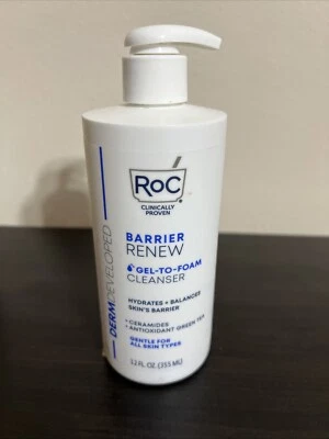Limpiador facial gel a espuma RoC Barrier Renew hidrata + equilibra la piel 12 oz Foto 1 de 2