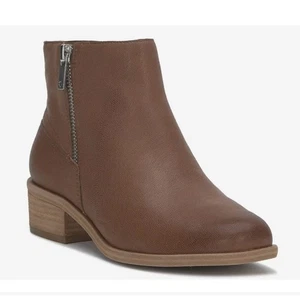 Lucky Brand Size 9 Brown Leather Ankle Booties Boots Baelee Women's - Picture 1 of 16