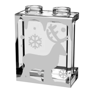 Winter Village Window with Reindeer made 1x2x2 Panel - B3 Customs - Picture 1 of 3