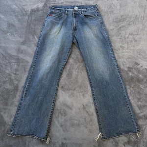 Vintage Guess Jeans Mens 36x34 Baggy Fit Distressed Frayed Hem 90s Y2K Denim - Picture 1 of 13