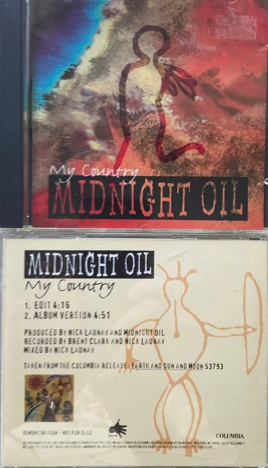 MIDNIGHT OIL  My Country  2 versions  promo CD single with PicCover Foto 1 de 1