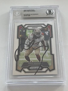 Tarjeta firmada por Fred Warner Panini Prizm SF 49ers losa Beckett BAS IP automática a - Imagen 1 de 3