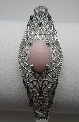 Pulsera de relleno de piedras preciosas de ópalo rosa STS Karis, con bisagras, talla 8 Foto 1 de 4