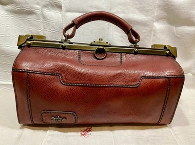 LA STRADA  Tasche Leder Handtasche Doktortasche Hebammenkoffer Bordeaux - Bild 1 von 4