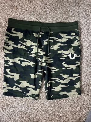 Pantalones Cortos para Sudar True Religion Para Hombre Talla XXL NUEVOS SIN ETIQUETAS Camuflaje Verde Bolsillos con Cordón Foto 1 de 4