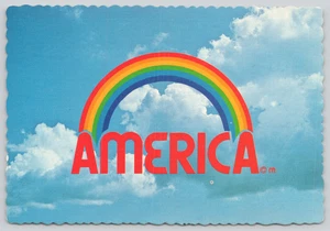 Postal Rainbow America - Pro Cultura Diversidad Inmigración Sueño Americano - Imagen 1 de 2