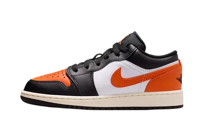 Big Kid's Jordan 1 Low Black/Starfish-White-Sail (553560 081) - Image 1 of 4