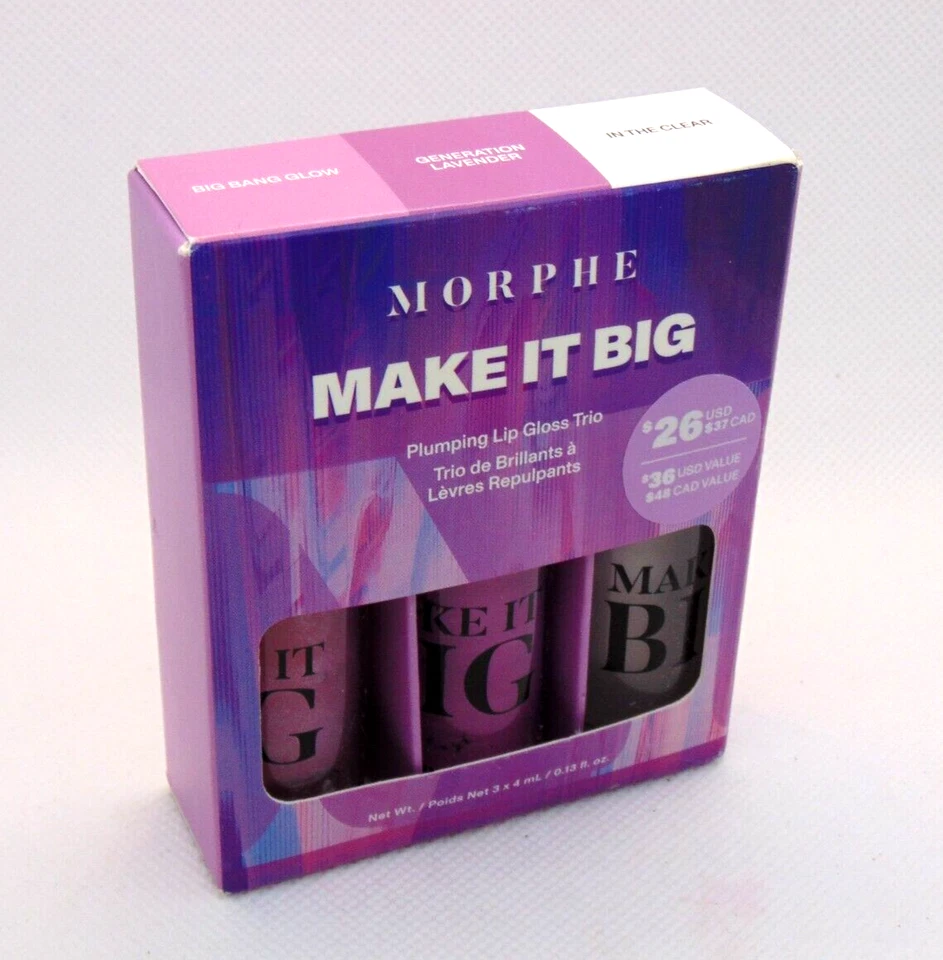 MORPHE MAKE IT BIG Plumping Lip Gloss Trio 3x0.13oz/4ml  NIB - Image 1 of 1