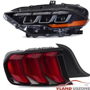 2 pares de faros proyectores LED + luces traseras LED rojas para Ford Mustang 2018-2023 - Imagen 1 de 22